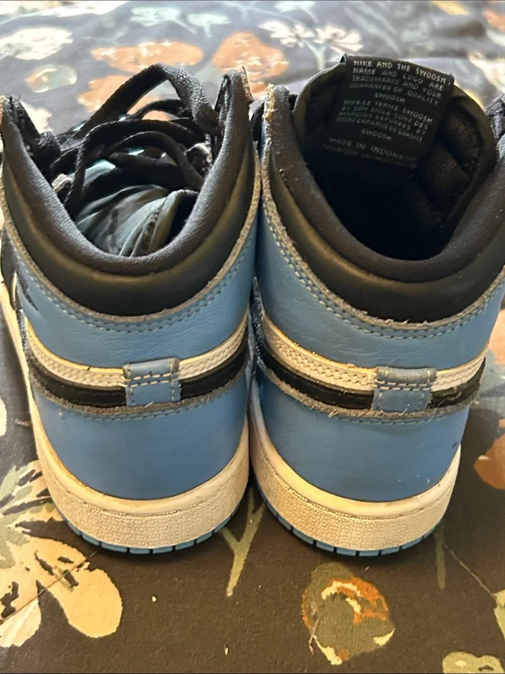 Nike Kids' Air Jordan 1 Mid - Black/White/Blue youth Sz 1